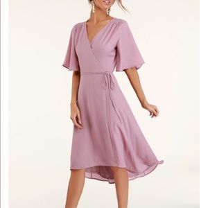 LULU’s Dusty Rose Wrap Dress-Never Worn (Size L)